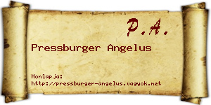 Pressburger Angelus névjegykártya